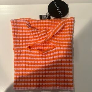 Orange and Pink Time After Time Strapless Crop